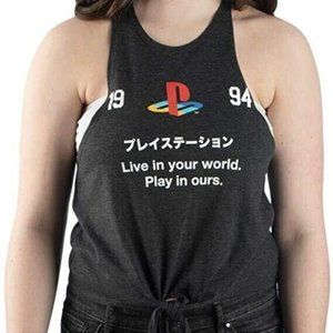 Sony PlayStation Juniors Live In Your World Play Tie-Front Tank Top Shirt New L